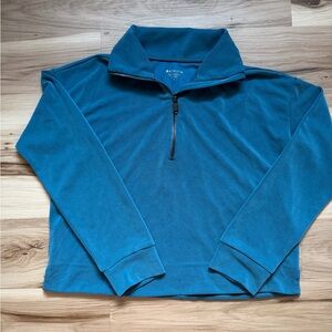 Athleta Teal Blue Quarter-Zip Pullover